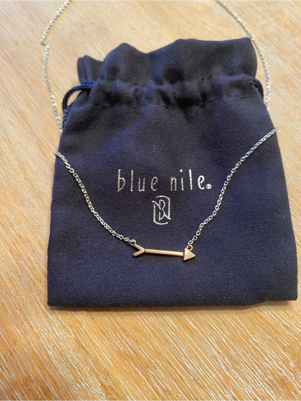 Blue Nile Arrow Pendant Necklace in Silver with Rose Gold Arrow